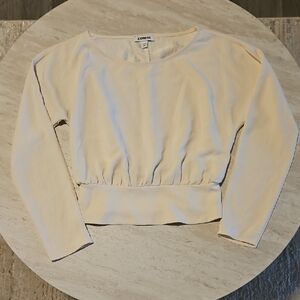 Express Cream Long Sleeve Blouse